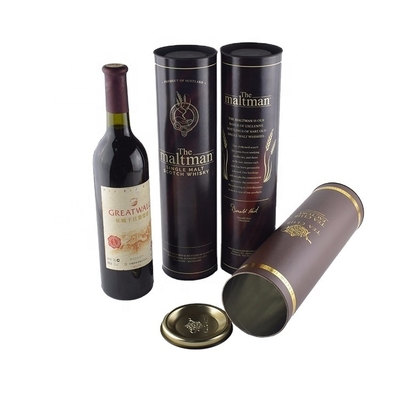 Okrągły, rozkładany cylinder na wino z tektury, który jest przyjazny dla środowiska
