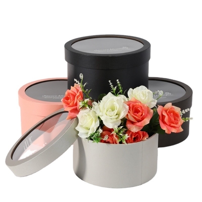 Pudełko z rurką kwiatową Opakowanie Okrągły górny cylinder okienny Eleganckie pudełko upominkowe