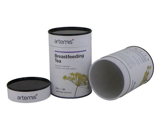 Lakierowane papierowe puszki kompozytowe Materiał o gramaturze 120 g / m2, opakowanie kartonowe z tuby