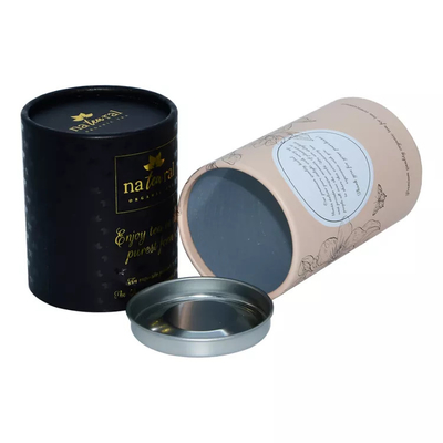 Eco Friendly Food Grade Cylinder Tube Packaging Herbata Kawa Kanister Papierowe tuby z folią aluminiową