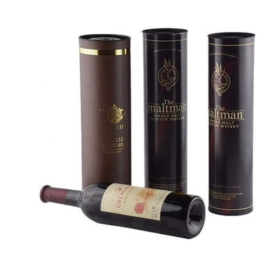Okrągły, rozkładany cylinder na wino z tektury, który jest przyjazny dla środowiska